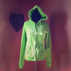 Green hollister zip-up